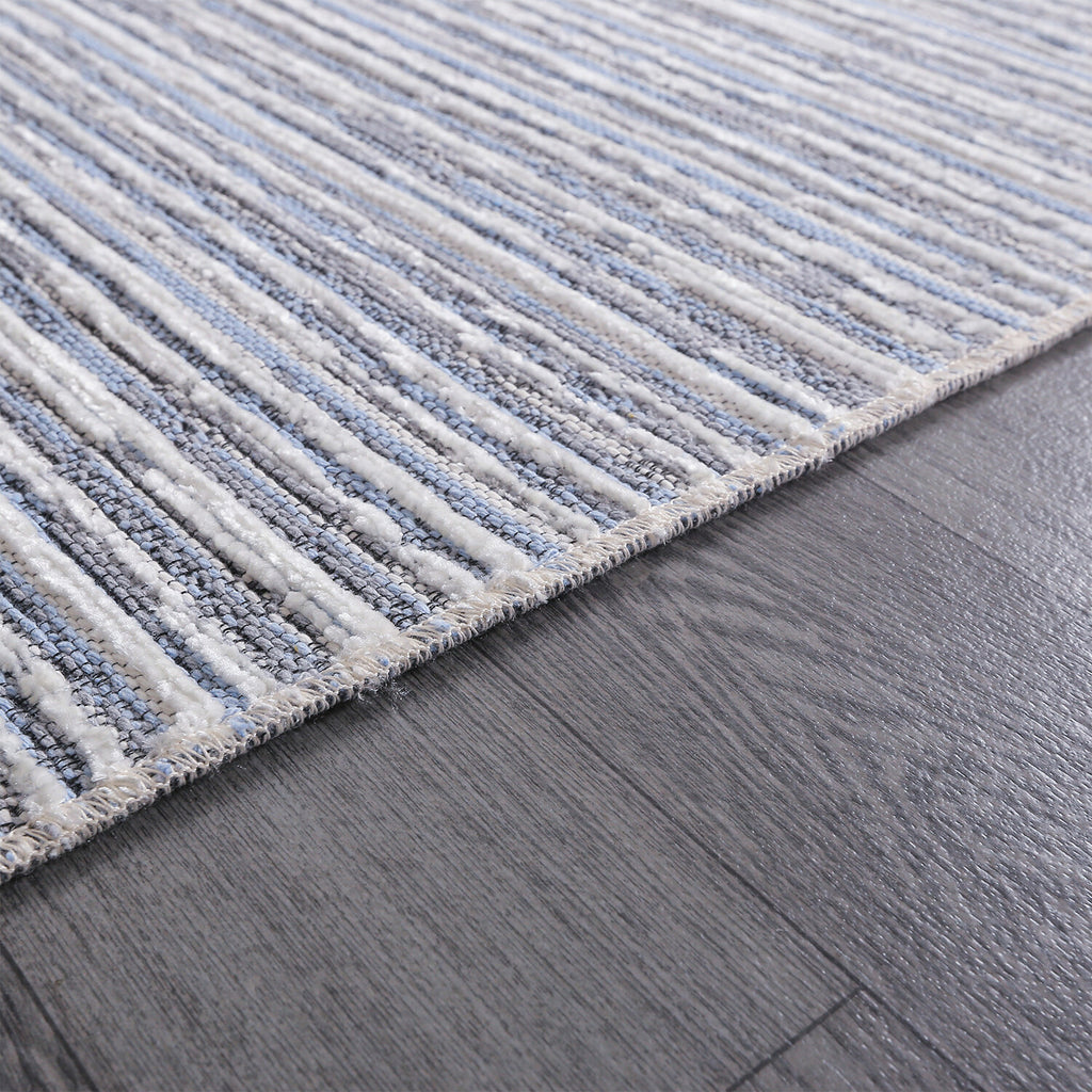 Chenille Woven Rug // Blue