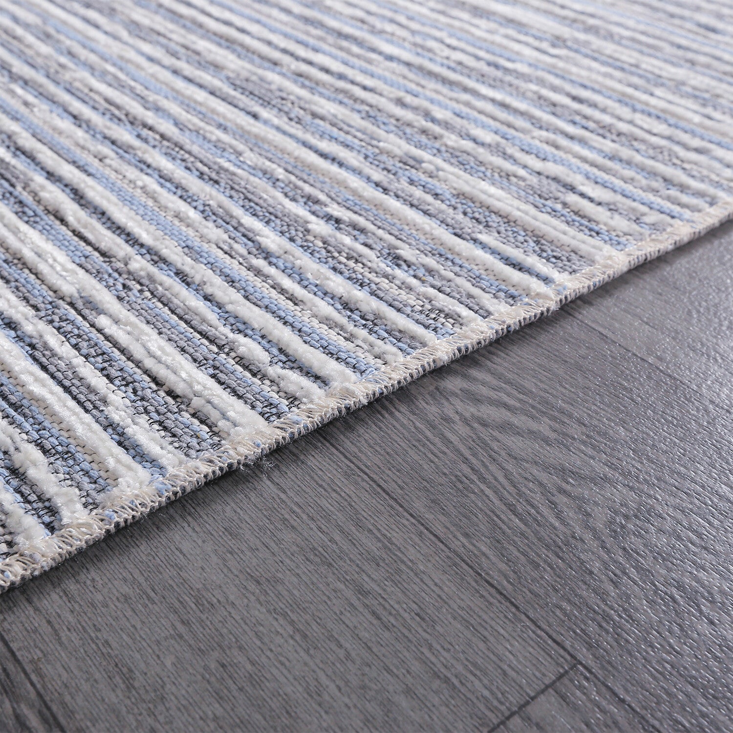 Chenille Woven Rug // Blue