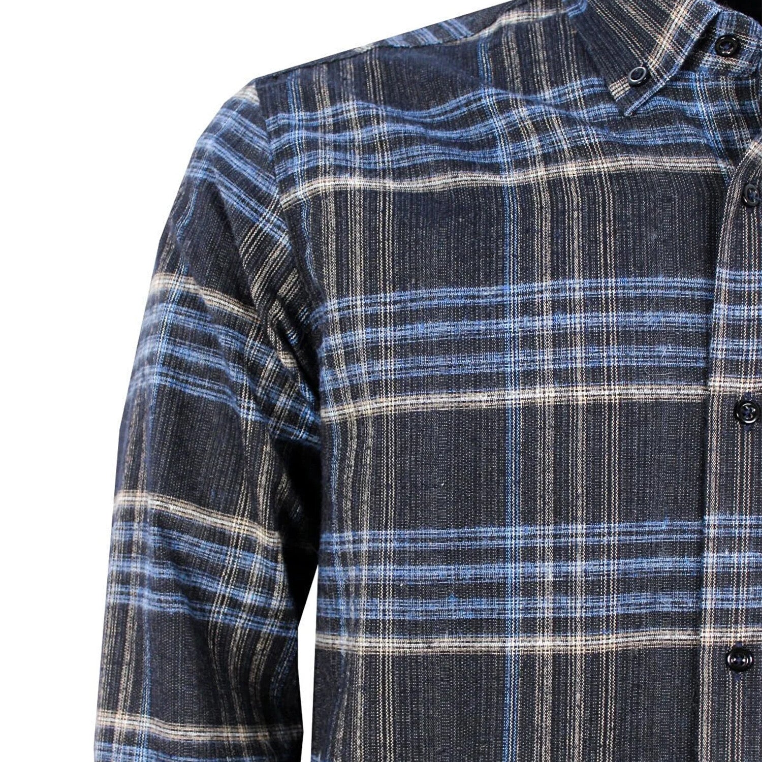 Sean Long Sleeve Checked Pocket Shirt // Black