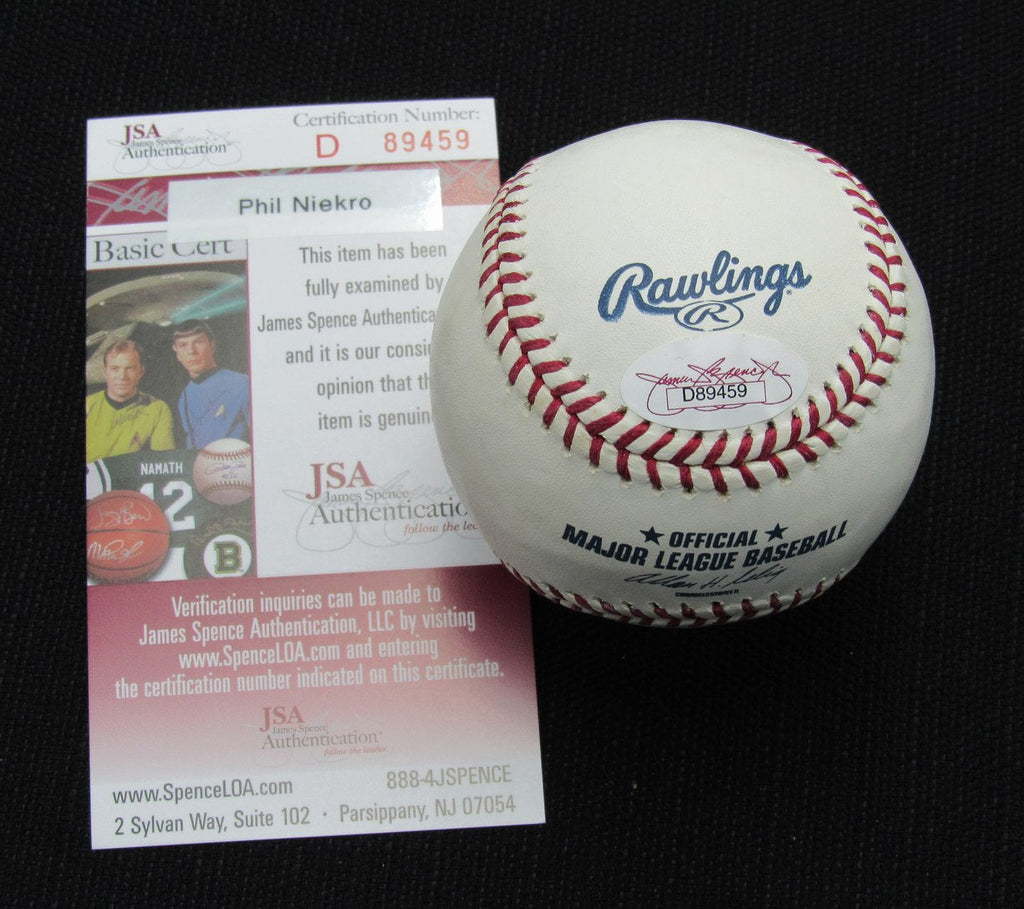 Phil Niekro Signed/Auto Yankees 100th OML Baseball JSA Inscr  186572