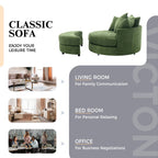 360° Swivel Accent Barrel Chair With Storage Ottoman & 4 Pillows, Modern Leisure Chair Round Accent For Living Room
