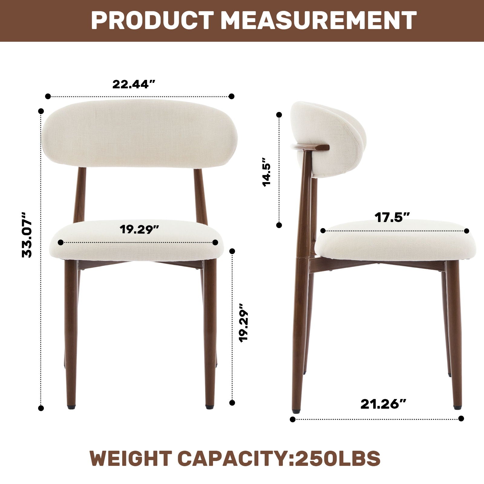 Upholstered Dining Chairs (Set of 2) - Beige