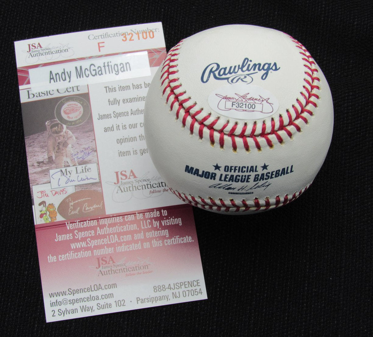 Andy McGaffigan Signed/Auto Yankees 100th OML Baseball JSA  186771