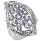 1.47 Carat Genuine Tanzanite .925 Sterling Silver Ring