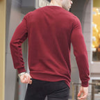 Crewneck w/ Knitted Details Sweater //Burgundy