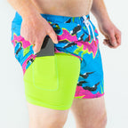 The Melted Popsicle // Retro Neon Ball Hammock® Pouch Swim Trunks