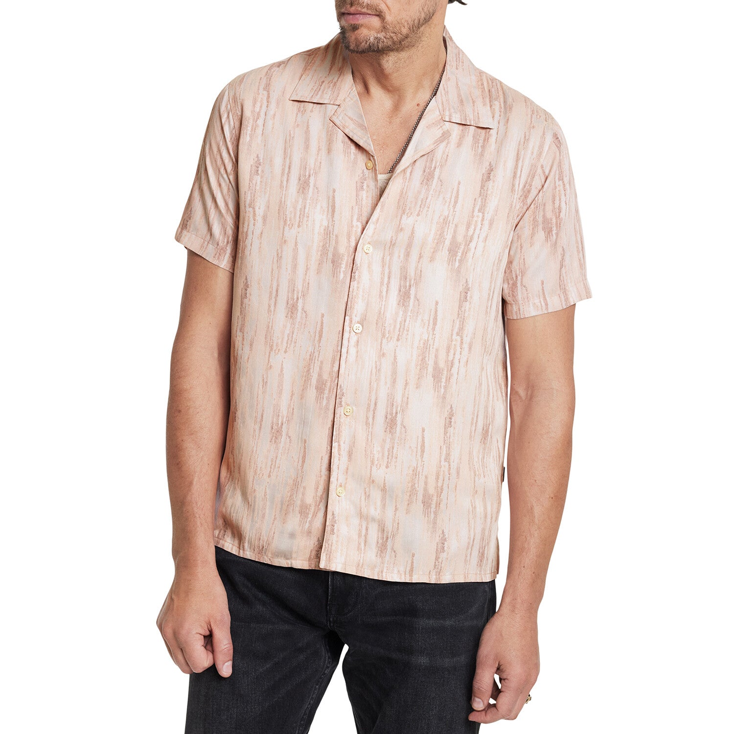 Dan // Camp Collar Shirt in Print // Grapefruit