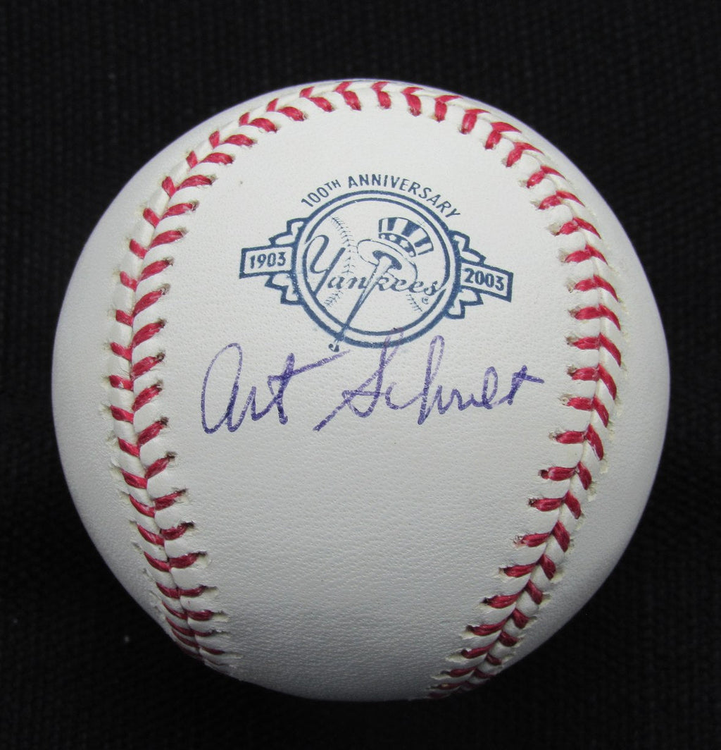 Art Schult Signed/Auto Yankees 100th OML Baseball JSA  186948