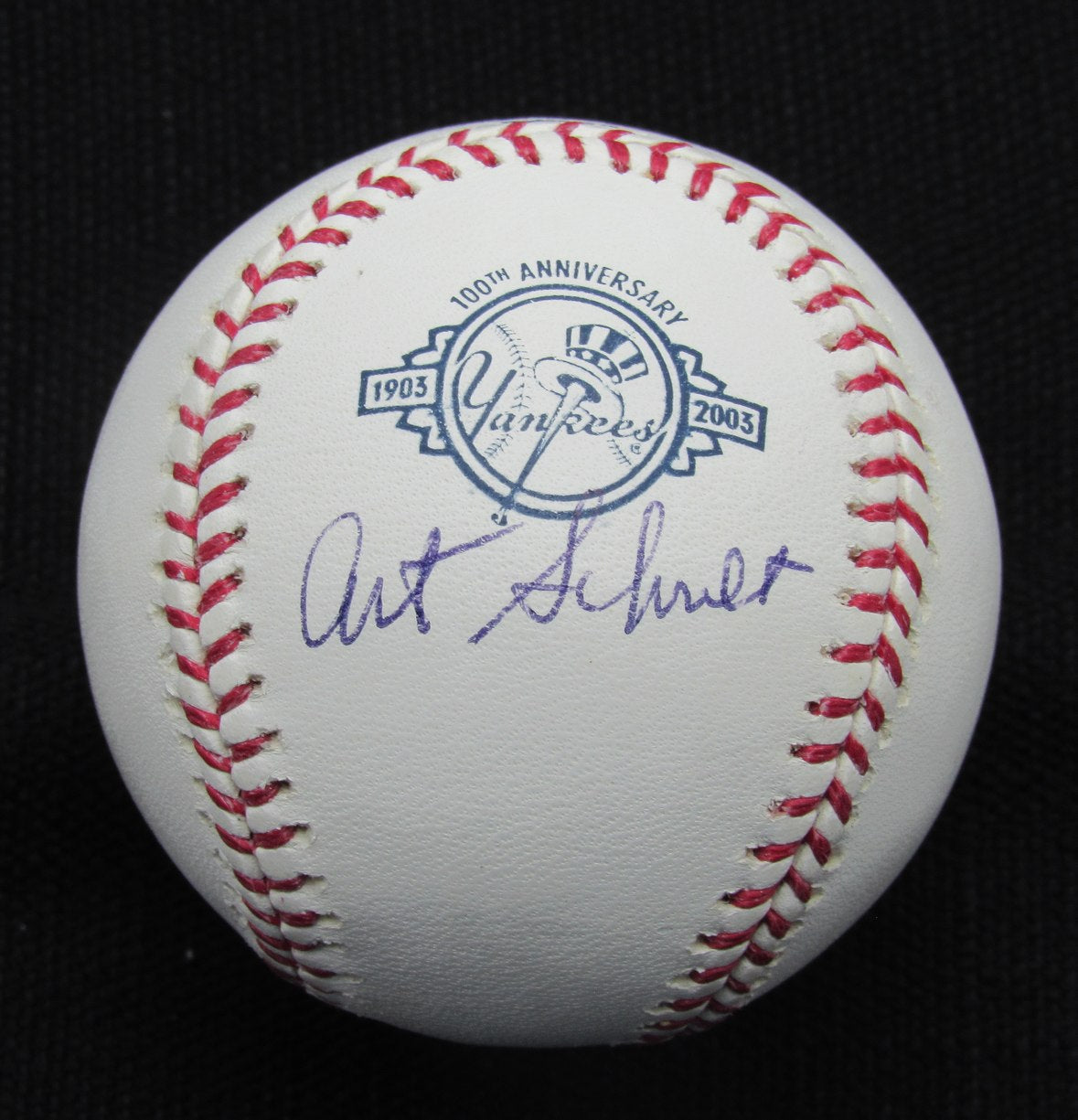 Art Schult Signed/Auto Yankees 100th OML Baseball JSA  186948