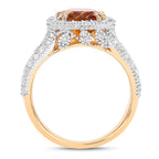 3.71 Carat Genuine Citrine and White Topaz .925 Sterling Silver Ring