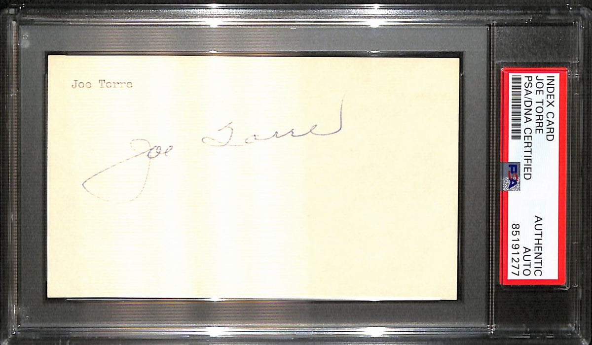 Joe Torre Signed/Auto 3x5 Index Card New York Yankees PSA/DNA 187236