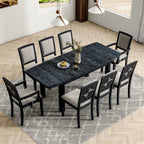 Topmax - Rustic Extendable Dining Table Set With Removable Leaf