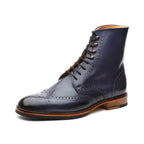 Leather Wingtip Brogue Boot // Blue