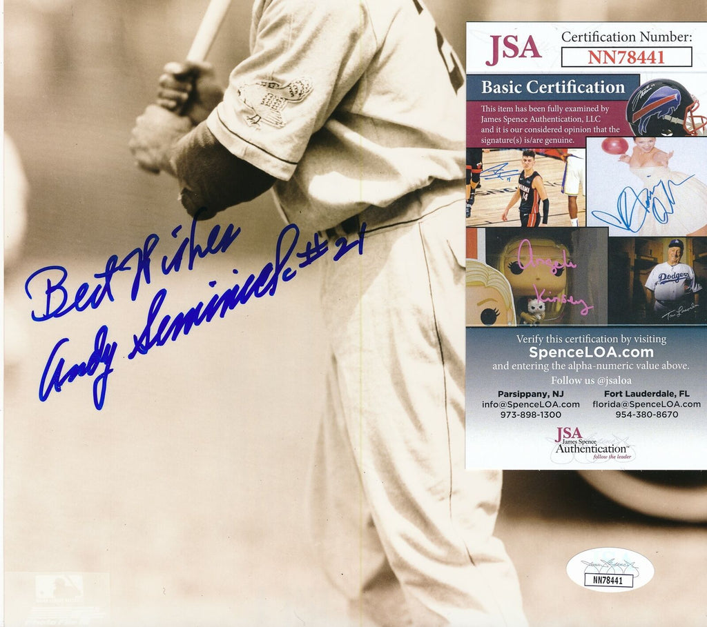 Andy Seminick Philadelphia Phillies Signed/Inscribed 8x10 Photo JSA 159114