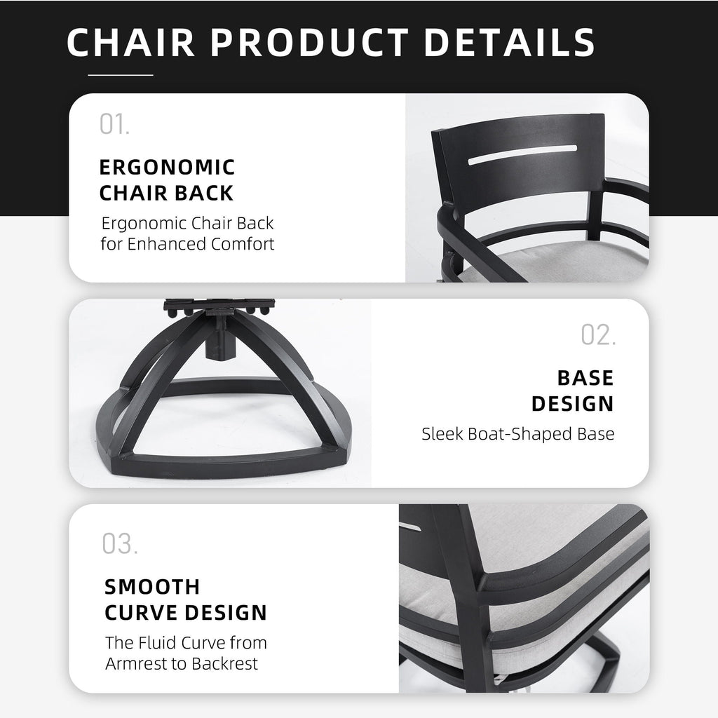 Outdoor Patio Swivel Rocker With (Set of 2) - Ember Black
