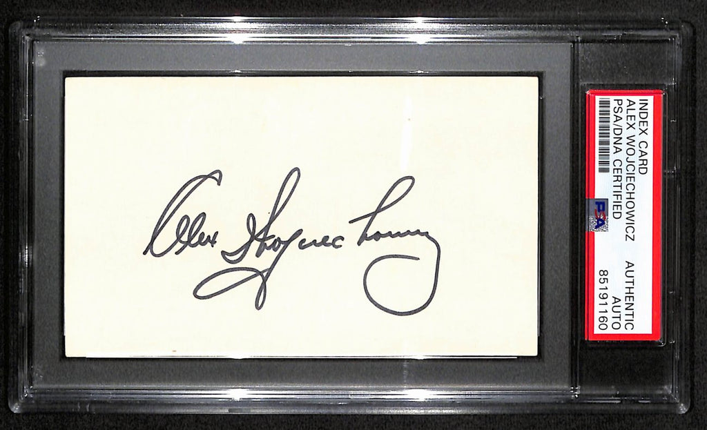 Alex Wojciechowicz HOF Signed/Auto 3x5 Index Card Eagles PSA/DNA 187450