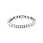 14K White Gold 5.00 Cttw Invisible Set Princess-Cut Diamond Belt and Buckle Tennis 7" Bracelet (H-I Color, SI1-SI2 Clarity)