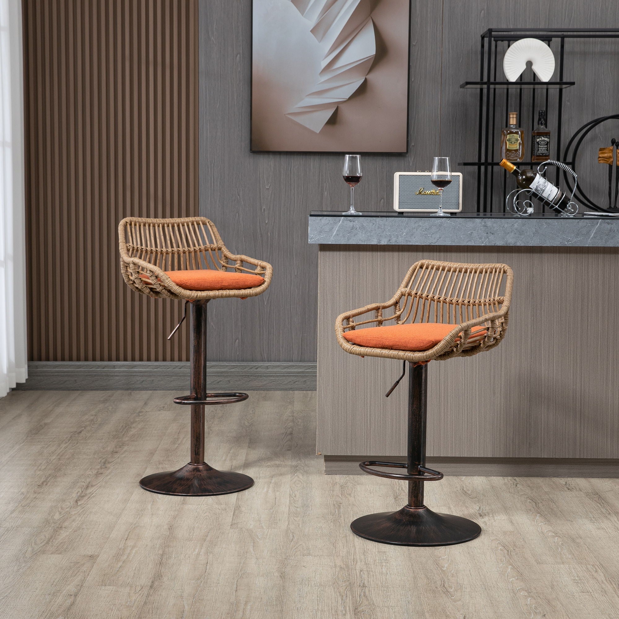 Modern Swivel Bar Stools Adjustable Counter Chairs