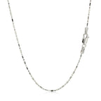 14k White Gold Diamond-Cut Alternating Bead Chain 1.2mm
