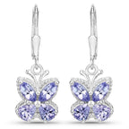 2.08 Carat Genuine Tanzanite .925 Sterling Silver Earrings