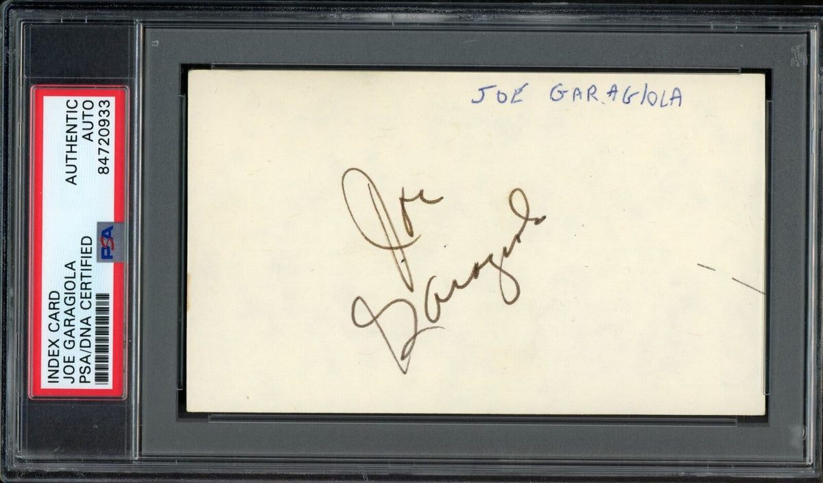 Joe Garagiola HOF Autographed Index Card St. Louis Cardinals PSA/DNA