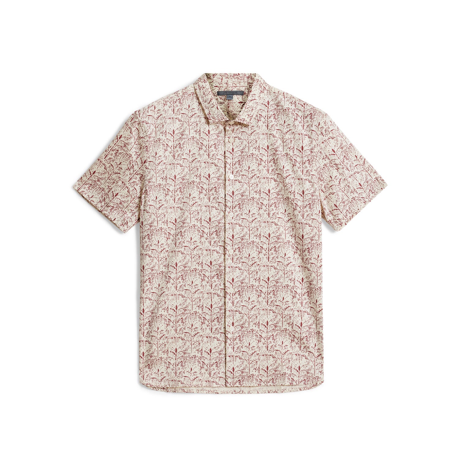 Sean // Short Sleeve Sport Shirt in Print // Cranberry
