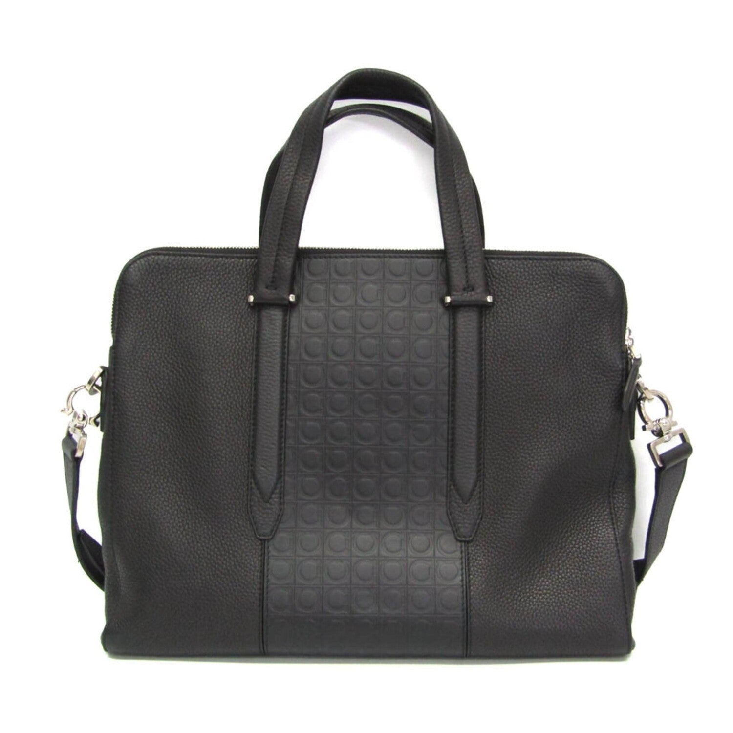 Ferragamo // Leather Gancini Briefcase // Black // Pre-Owned