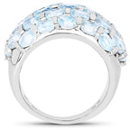 5.51 Carat Genuine Blue Topaz .925 Sterling Silver Ring