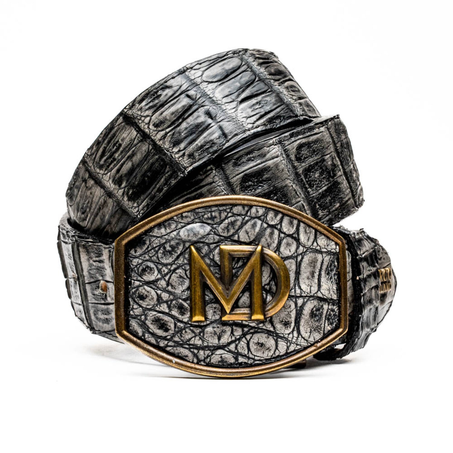 Iowa // Caiman Leather Belt // Stone Gray