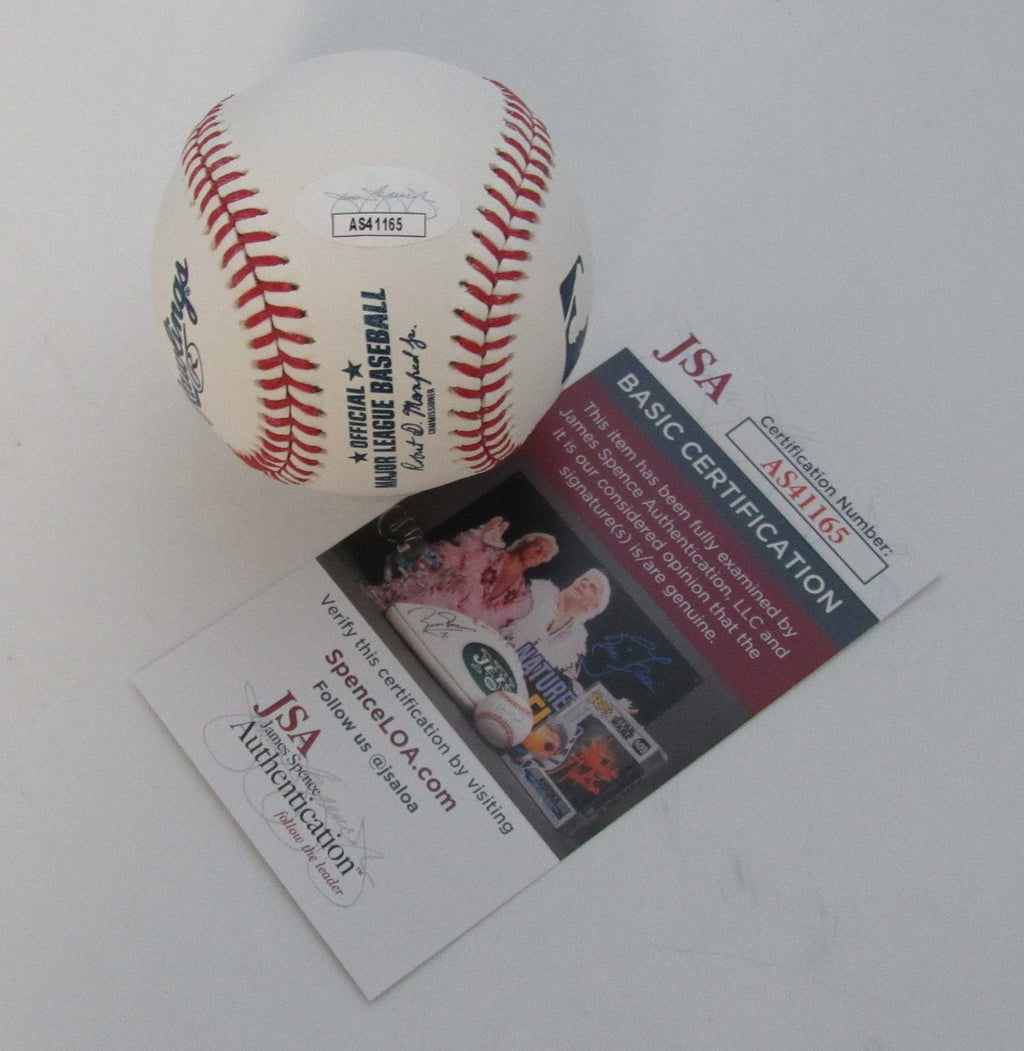 Denny McLain Autographed/Inscribed OML Baseball Tigers JSA 189366