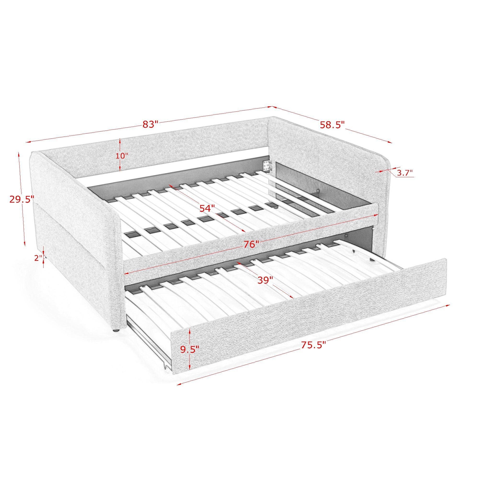 Upholstered Daybed With Pop Up Trundle