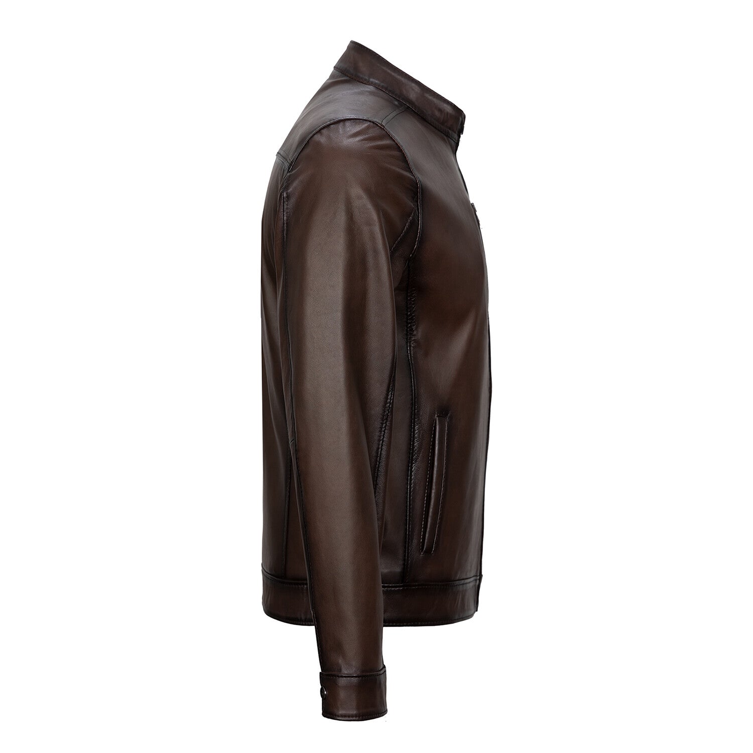Mock Neck Jacket // Brown