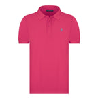 Solid Short Sleeve Polo Shirt // Magenta