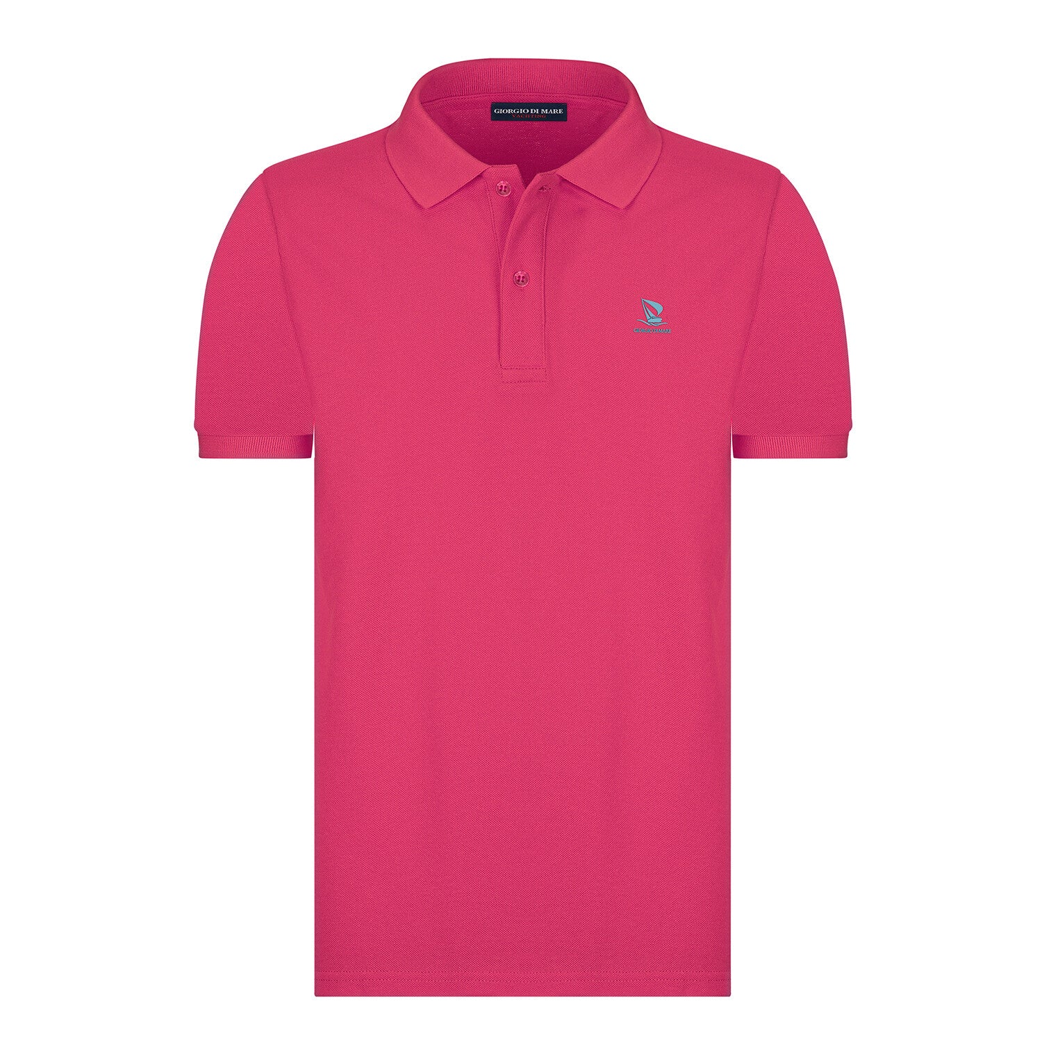 Solid Short Sleeve Polo Shirt // Magenta