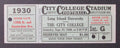 1930 Long Island University vs. The City College Proof Ticket 9/27/30