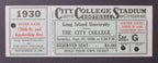 1930 Long Island University vs. The City College Proof Ticket 9/27/30