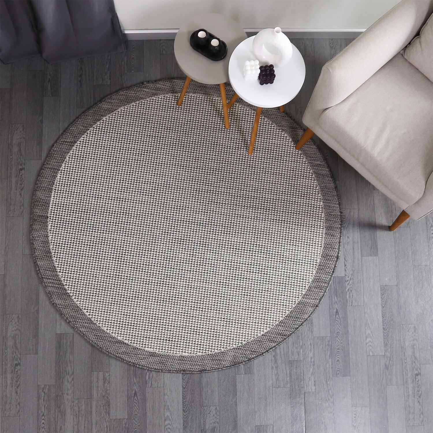 Jute Sisal Round Rug // Gray