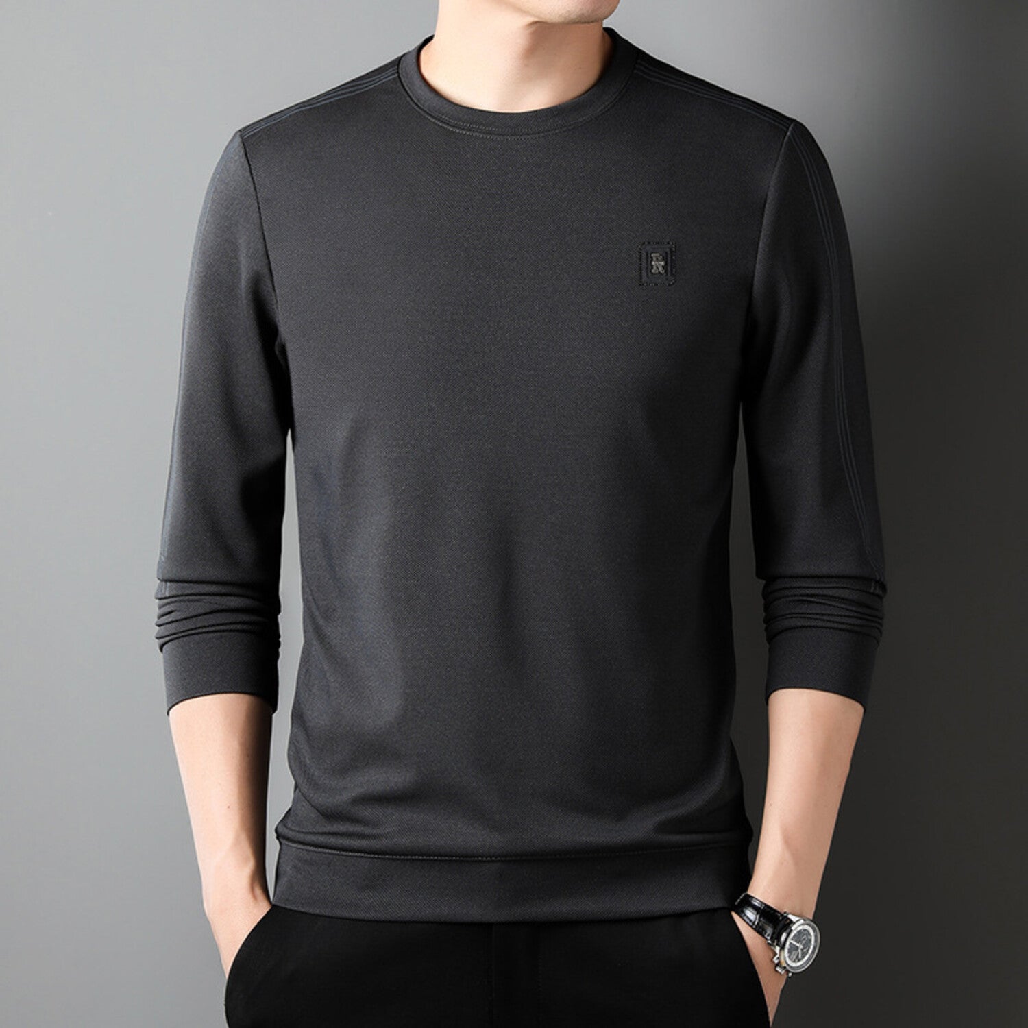 Logo Patch Crewneck // Gray