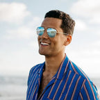 Mount Evans Polarized Sunglasses // Gold + Sky Blue