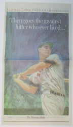 Ted Williams Boston Red Sox Memories 2002 Boston Globe Newspaper 147863