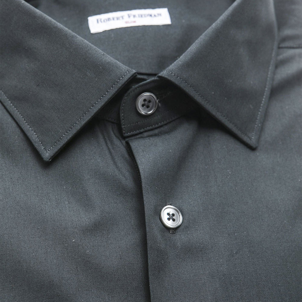 Kenny Slim Medium Collar Shirt // Light Black