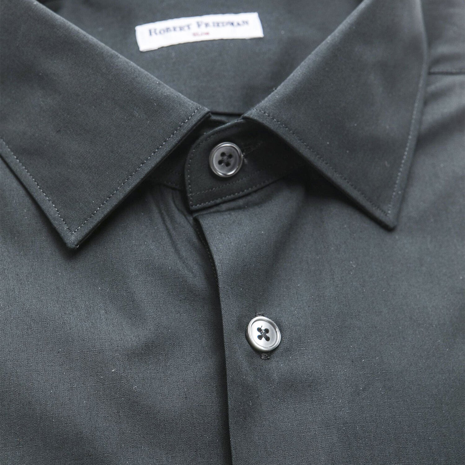 Kenny Slim Medium Collar Shirt // Light Black