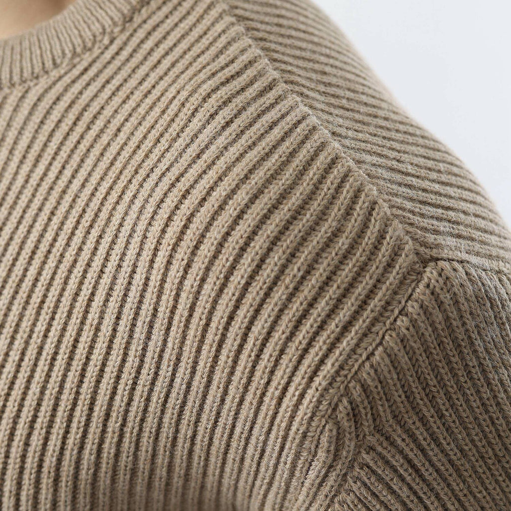 Crewneck Ribbed Sweater // Mink