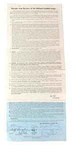 Bert Bell Philadelphia Eagles Signed/Autographed 1958 Contract JSA 160875