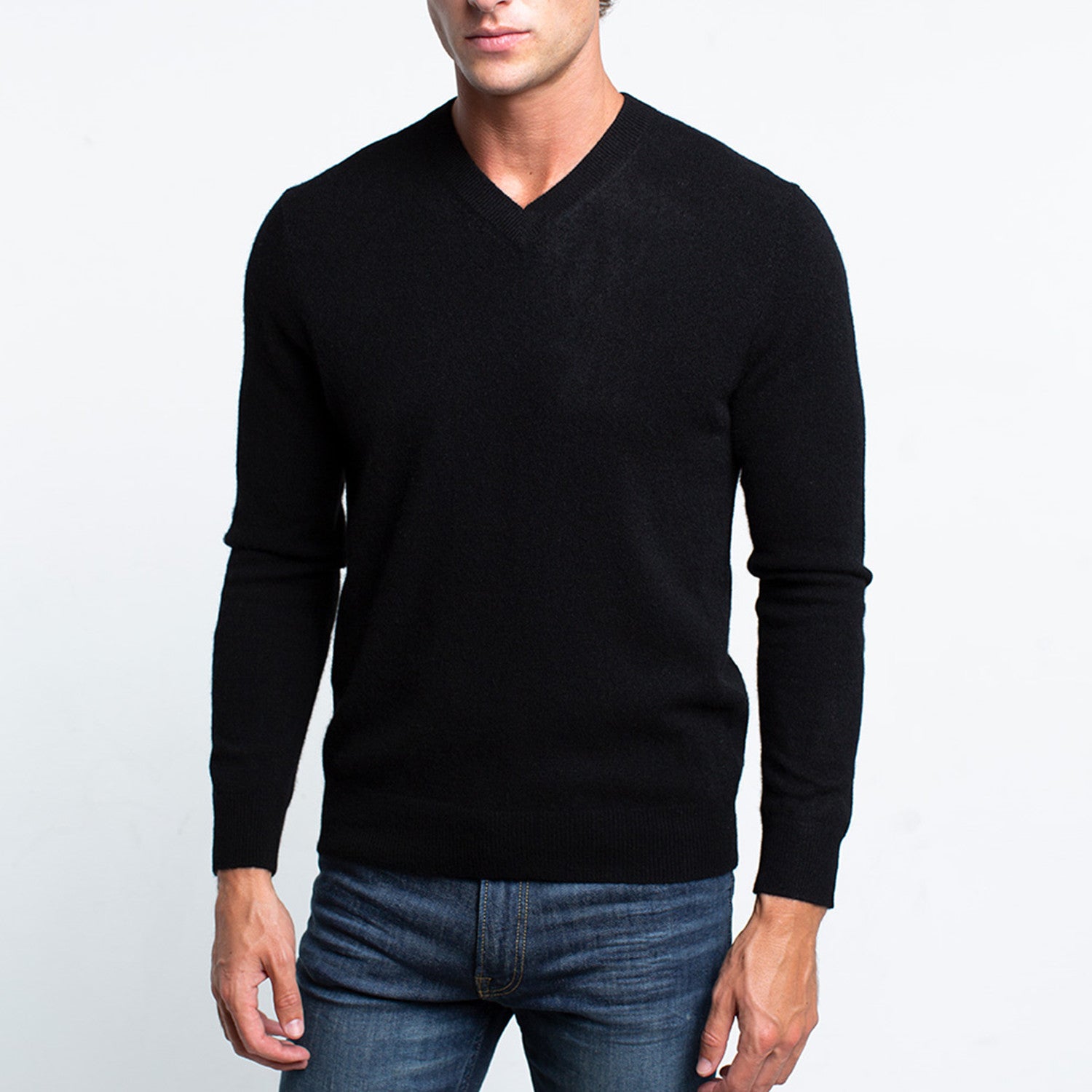 V-Neck Cashmere Sweater // Black