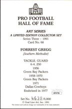 Forrest Gregg HOF Autographed Goal Line Art GLAC Postcard Packers JSA