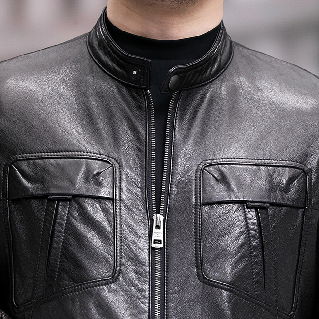 Racer Leather Jacket // Black // Style 2