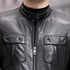 Racer Leather Jacket // Black // Style 2