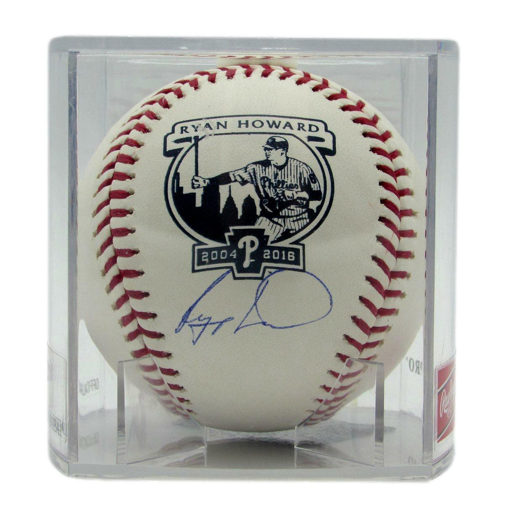 Ryan Howard Phillies Signed Commem. OML Baseball with Logo in Case JSA 165760