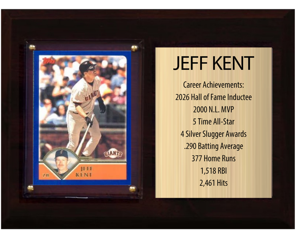Jeff Kent San Francisco Giants Hall of Fame Stats Plaque 6x8 1 Card Topps, Bowman 2024 2025 2026